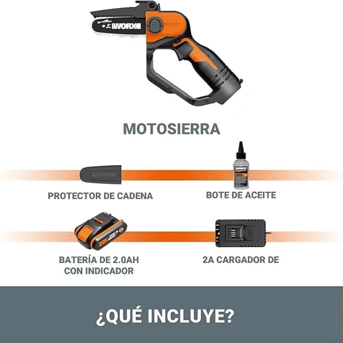 Pack de la mini motosierra Worx